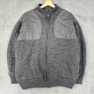 Orvis Wool Shooting Hunting Jacket Full Zip Gray Lined Windstopper Outdoor Large